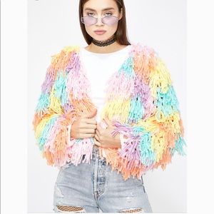 Pastel multicolored shaggy coat